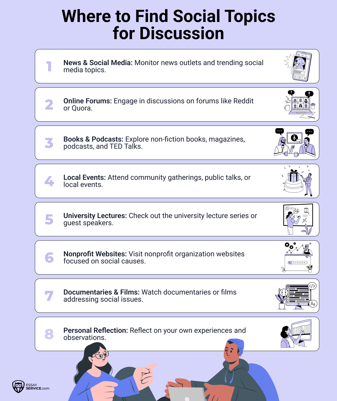 where to find social topics for discussion